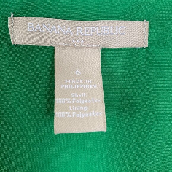 Banana‎ Republic Green Floral Wrap Dress Size 6 Sleeveless Polyester Lined - Picture 3 of 11